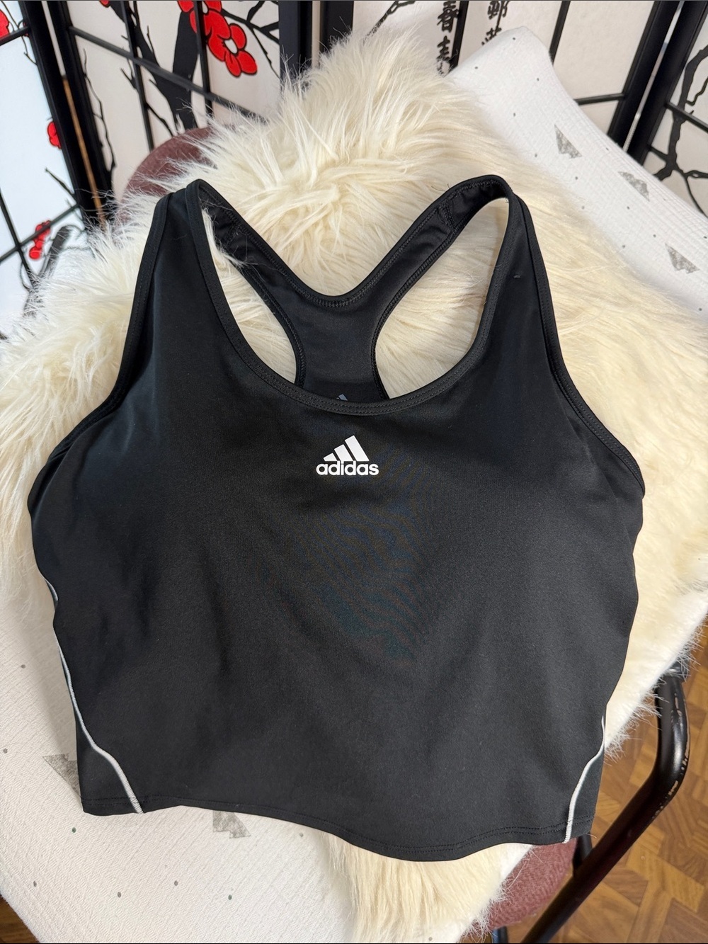 adidas Black Racerback Sports Bra Tank Top